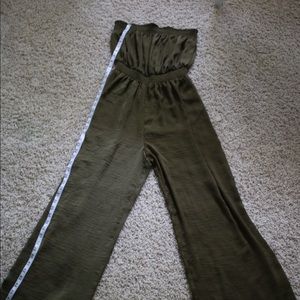 Forever 21 green strapless jumpsuit